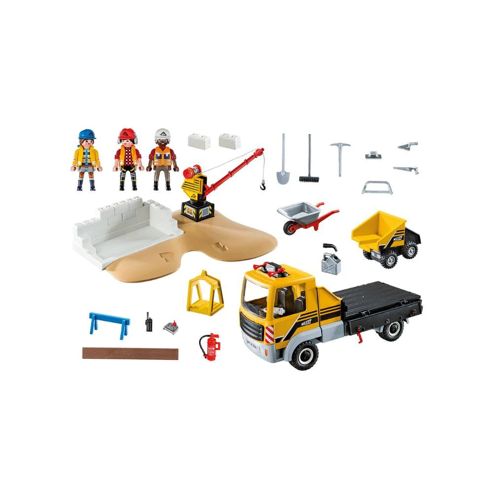 PlayMobil Construction Site with Flatbed