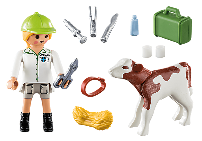 PlayMobil Vet with Calf