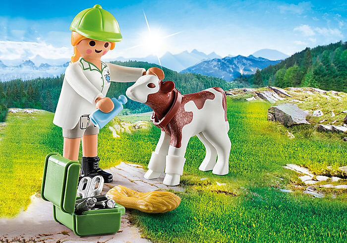 PlayMobil Vet with Calf