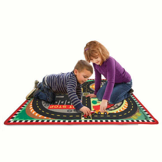 Melissa & Doug Work Site Rug Vehicle Set