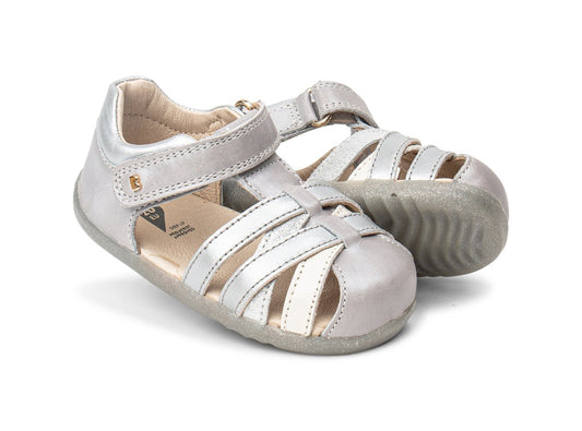 Bobux Silver Pearl and Silver Cross Jump Sandal