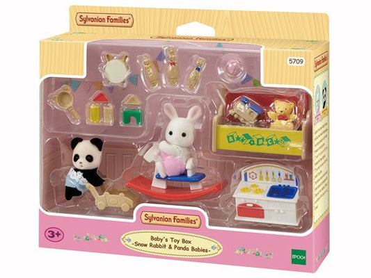 Sylvanian Families Baby's Toy Box Snow Rabbit and Panda Babies