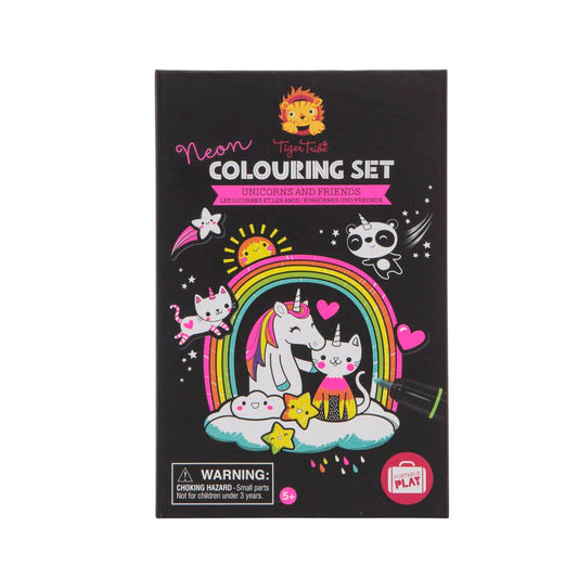 Tiger Tribe Neon Colouring Set Unicorn and Friends