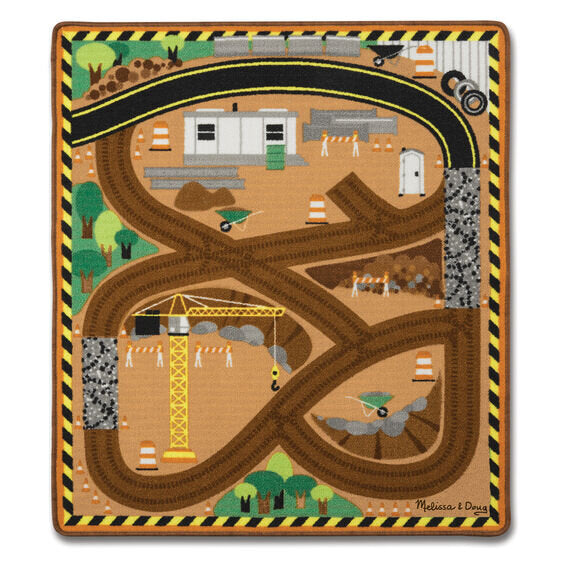 Melissa & Doug Work Site Rug Vehicle Set